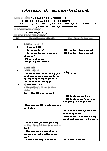 Giáo án lớp 4 môn Tập làm văn - Tuần 5 : Đoạn văn trong bài văn kể chuyện