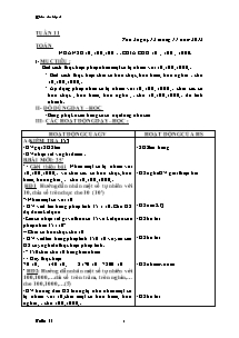 Giáo án lớp 4 môn Toán - Tuần 11: Nhân số 10, 100, 100  chia cho 10 , 100 , 1000