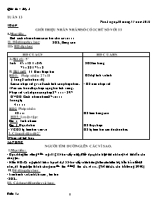 Giáo án lớp 4 môn Toán - Tuần 13: Giới thiệu nhân nhẩm số có 2 chữ số với 11