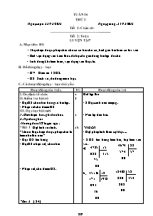 Giáo án lớp 4 môn Toán - Tuần 16 - Tiết 2: Luyện tập