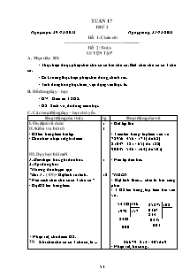 Giáo án lớp 4 môn Toán - Tuần 17 - Tiết 2: Luyện tập