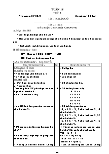 Giáo án lớp 4 môn Toán - Tuần 18 - Tiết 2: Dấu hiệu chia hết cho 9