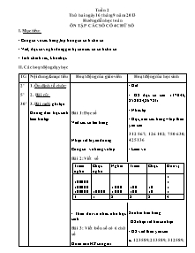 Giáo án lớp 4 môn Toán - Tuần 2 - Ôn tập các số có 4 chữ số