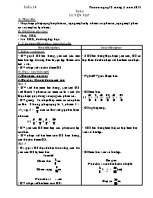 Giáo án lớp 4 môn Toán - Tuần 24: Luyện tập