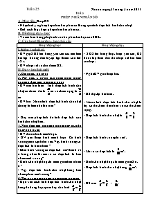 Giáo án lớp 4 môn Toán - Tuần 25: Phép nhân phân số