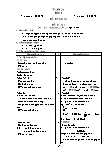 Giáo án lớp 4 môn Toán - Tuần 34 - Tiết 2: Ôn tập về đại lượng ( tiếp theo)