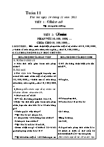 Giáo án lớp 4 Tiết 2: môn Toán: Nhân với 10, 100, 1000, chia cho 10, 100, 1000