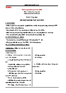 Giáo án lớp 4 Tuần 1 - Tiết 2: Tập đọc: Dế mèn bênh vực kẻ yếu (tiếp)