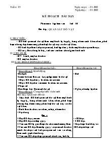 Giáo án lớp 4 Tuần 15 - Tiết 30 - Môn Tập làm văn: Quan sát đồ vật