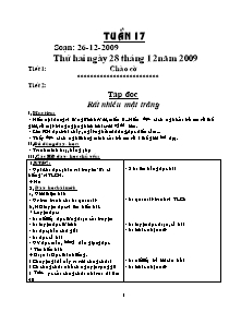 Giáo án lớp 4 Tuần 17  - Tiết 2: Tập đọc: Rất nhiều mặt trăng