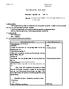 Giáo án lớp 4 Tuần 23 - Tiết 45 - Môn Tập làm văn: Luyện tập miêu tả các bộ phận của cây cối