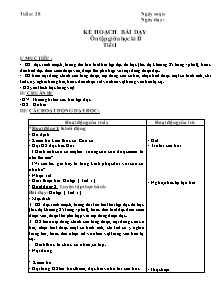 Giáo án lớp 4 Tuần 28 - Môn Luyện từ và câu: Ôn tập giữa học kì II (tiết 1)