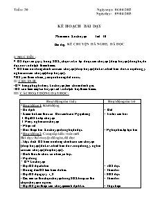 Giáo án lớp 4 Tuần 30 - Tiết 30 - Môn Kể chuyện: Kể chuyện đã nghe, đã đọc