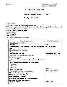Giáo án lớp 4 Tuần 30 - Tiết 60 - Môn Luyện từ và câu: Câu cảm