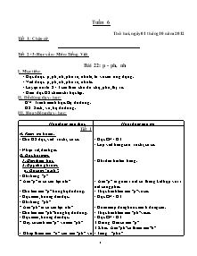 Giáo án lớp 4 Tuần 6 - Tiết 2, 3: Học vần - Môn: Tiếng Việt - Bài 22: P - ph, nh