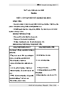 Giáo án lớp 5 môn Âm nhạc - Tiết 1 - Ôn tập một số bài hát đã học (Tiết 3)