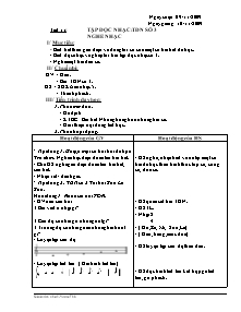Giáo án lớp 5 môn Âm nhạc - Tiết 11: Tập đọc nhạc: Tập đọc nhạc số 3 nghe nhạc (tiết 2)