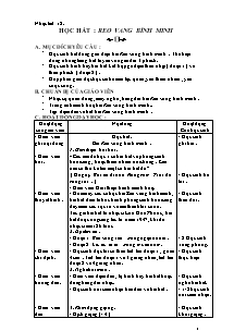 Giáo án lớp 5 môn Âm nhạc - Tiết 12: Học hát : Reo vang bình minh