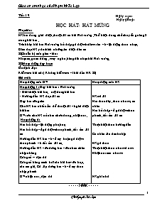 Giáo án lớp 5 môn Âm nhạc - Tiết 19: Học hát: Hát mừng (tiếp)