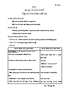 Giáo án lớp 5 môn Âm nhạc - Tiết 9: Ôn tập : Lí cây xanh Tập nói thơ theo tiết tấu