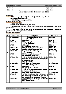 Giáo án lớp 5 môn Âm nhạc - Tuần 1:  Tiết 1: Ôn tập một số bài hát đã học (Tiết 15)