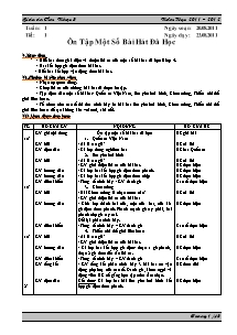 Giáo án lớp 5 môn Âm nhạc - Tuần 1: Tiết 1: Ôn tập một số bài hát đã học (Tiết 39)