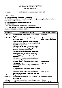 Giáo án lớp 5 môn Âm nhạc - Tuần 2: Giới thiệu đàn organ điện tử