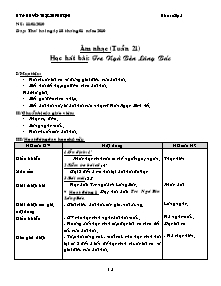 Giáo án lớp 5 môn Âm nhạc - Tuần 21 - Học hát bài: Tre ngà bên lăng Bác