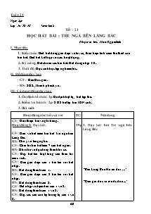 Giáo án lớp 5 môn Âm nhạc - Tuần 21 - Tiết 21: Học hát bài : Tre ngà bên lăng Bác