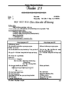 Giáo án lớp 5 môn Âm nhạc - Tuần 23:  Tiết 23: Học hát bài: Chú chim nhỏ dễ thương