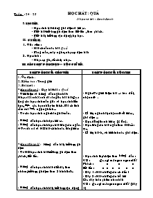 Giáo án lớp 5 môn Âm nhạc - Tuần 24 - 25: Học hát : Quả