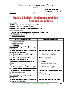 Giáo án lớp 5 môn Âm nhạc - Tuần 5:  Tiết 5 :Ôn tập 2 bài hát: Quê hương tươi đẹp: Mời bạn vui múa ca