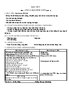 Giáo án lớp 5 môn Đạo đức - Bài 1: Em là học sinh lớp 5 ( tiết 1)