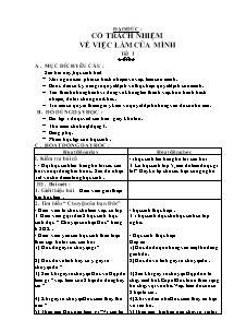 Giáo án lớp 5 môn Đạo đức - Có trách nhiệm về việc làm của mình (tiết 1)