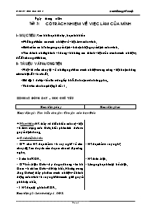 Giáo án lớp 5 môn Đạo đức - Tiết 3: Có trách nhiệm về việc làm của mình