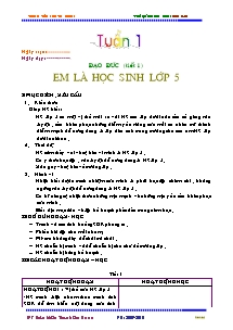 Giáo án lớp 5 môn Đạo đức - Tuần 1: Em là học sinh lớp 5 (Tiếp theo)