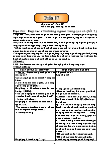 Giáo án lớp 5 môn Đạo đức - Tuần 17: Hợp tác với những người xung quanh (tiết 2)