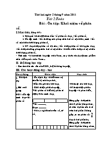 Giáo án lớp 5 môn Toán Tiết 2: Ôn bài : Ôn tập: Khái niệm về phân số