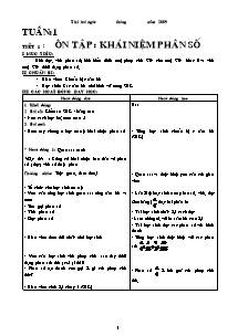 Giáo án lớp 5 môn Toán - Tuần 1 - Tiết 1 : Ôn tập : Khái niệm phân số
