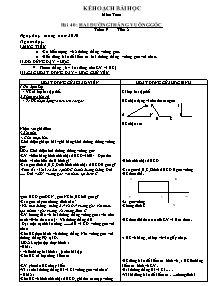 Giáo án lớp 5 môn Toán - Tuần 9: Tiết 2 - Bài 40: Hai đường thẳng vuông góc