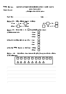 Khảo sát học sinh giỏi tháng 3 – 2009 lần 2 môn toán lớp 1 ( thời gian làm bài: 40 phút )