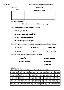 Đề kiểm tra định kì cuối kỳ II môn : Địa lý