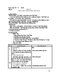 Giáo án lớp 5 môn Địa lí - Tiết 1: Việt Nam - Đất nước chúng ta (Tiết 3)