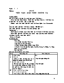 Giáo án lớp 5 môn Địa lí - Tiết 1: Việt Nam - Đất nước chúng ta (tiết 8)