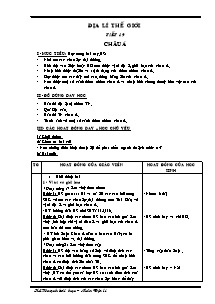 Giáo án lớp 5 môn Địa lí - Tiết 19: Châu Á (Tiết 1)