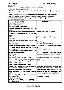 Giáo án lớp 5 môn Địa lí - Tiết 5:  Việt Nam - Đất nước chúng ta