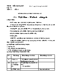 Giáo án lớp 5 môn Địa lí - Tuần 1 - Tiết 1: Việt Nam - Đất nước chúng ta (tiết 4)