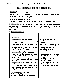 Giáo án lớp 5 môn Địa lí - Tuần 1 - Việt Nam - Đất nước chúng ta (tiếp)