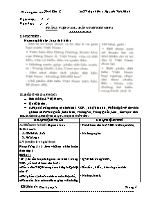 Giáo án lớp 5 môn Địa lí - Tuần 1 - Việt Nam – đất nước chúng ta (Tiết 5)