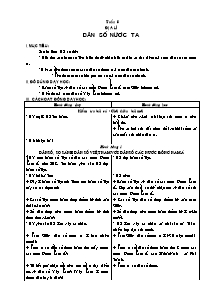Giáo án lớp 5 môn Địa lí - Tuần 8: Dân số nước ta